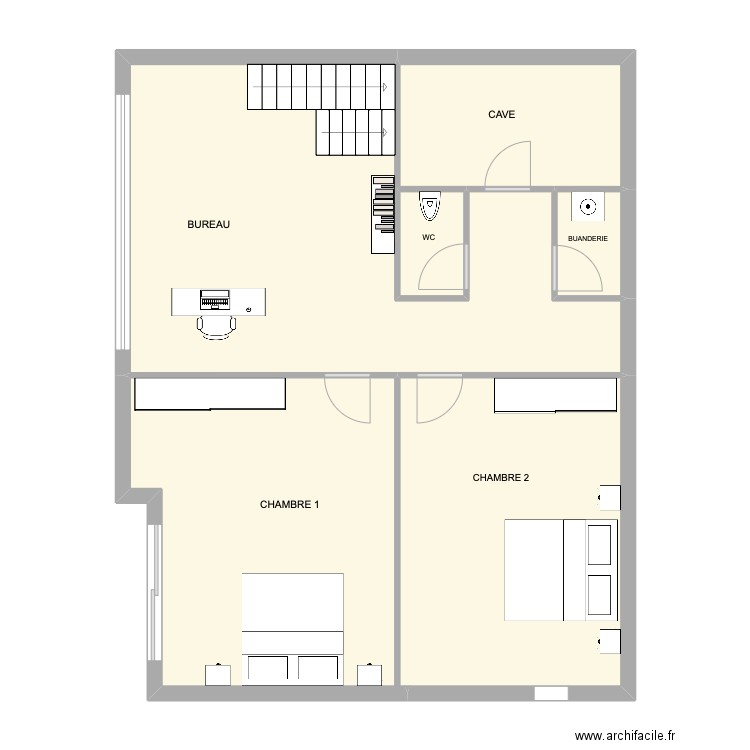 Sous sol Limonest. Plan de 5 pièces et 90 m2