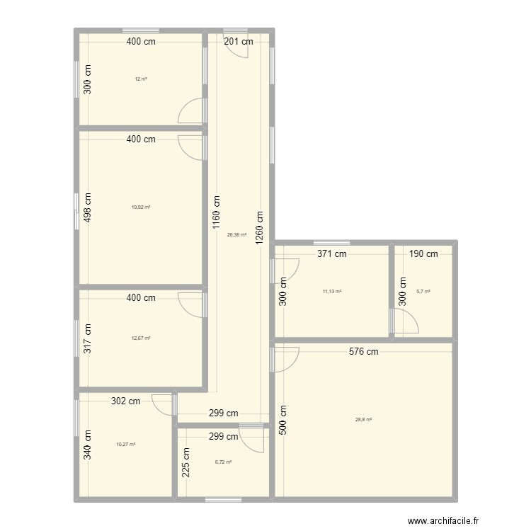 VESTIAIRES. Plan de 9 pièces et 134 m2