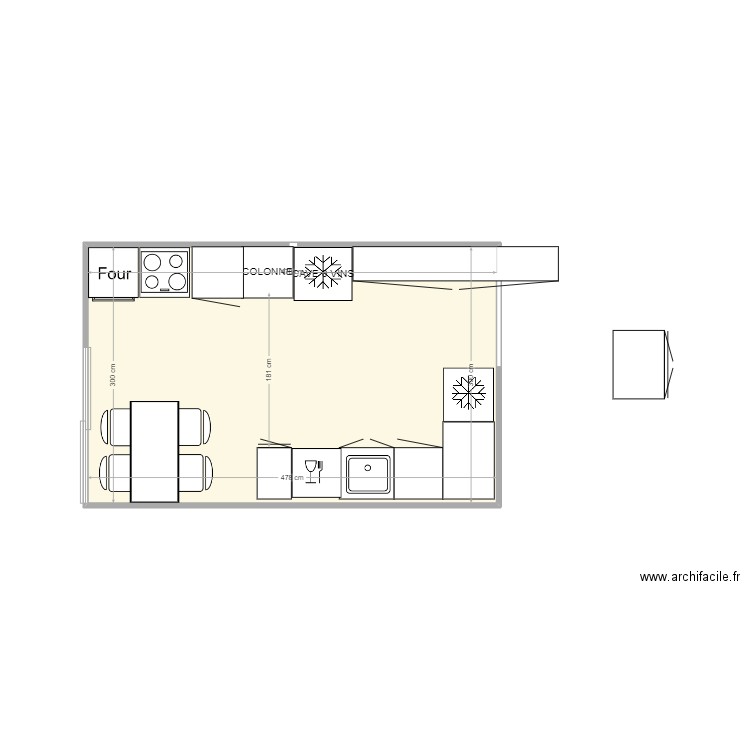 Marseille 7. Plan de 1 pièce et 14 m2