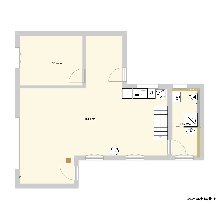 Chalet_agencement. Plan de 5 pièces et 126 m2