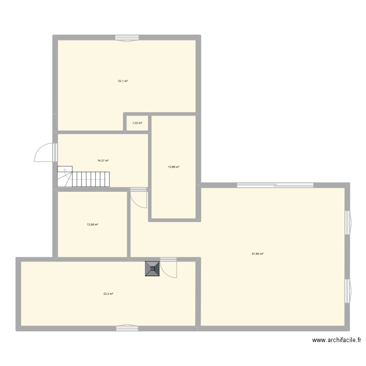 Essai annexe étage. Plan de 7 pièces et 177 m2