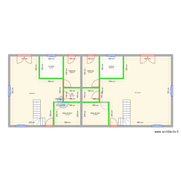 LOCATION. Plan de 9 pièces et 130 m2