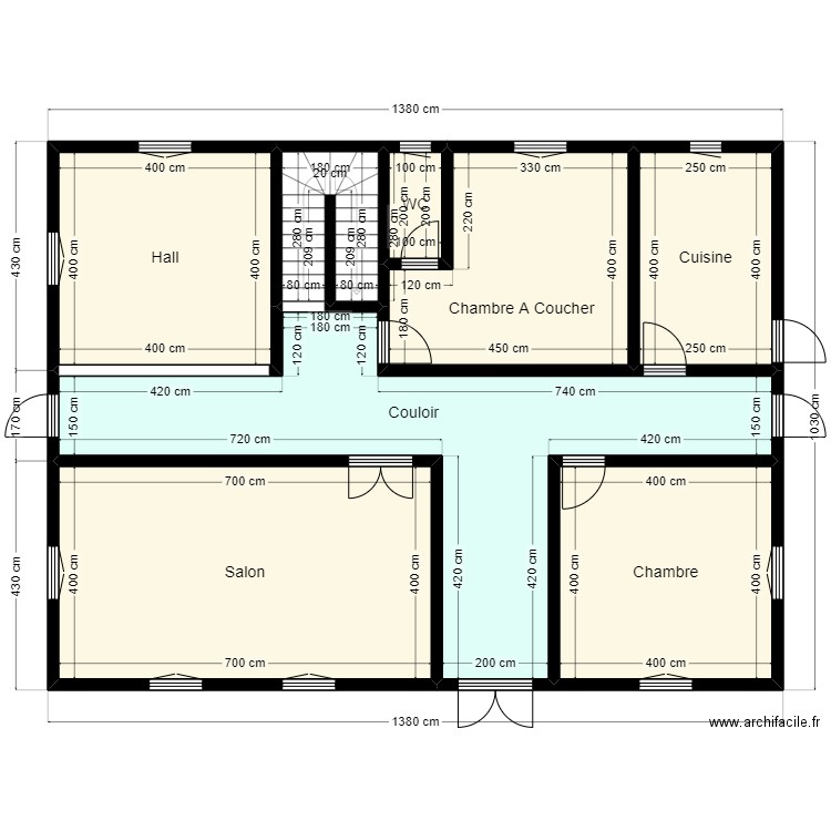 Plan 13.8 m x 10.3 m Client 48 98 88 52. Plan de 8 pièces et 123 m2