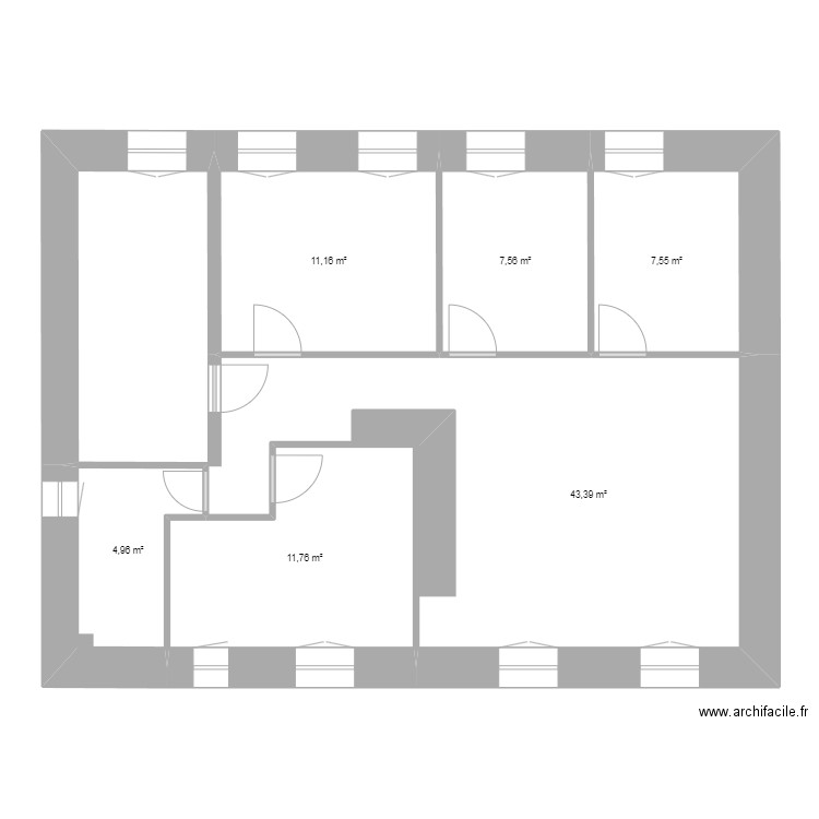 1E RENO. Plan de 6 pièces et 86 m2