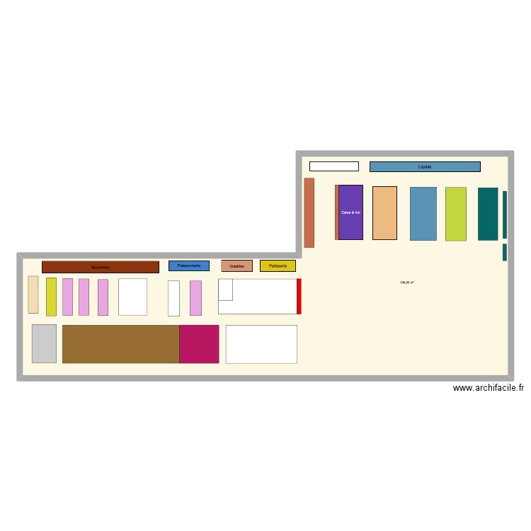 Leclerc Lidy. Plan de 1 pièce et 200 m2