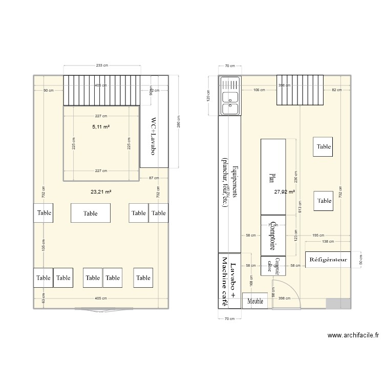 RST. Plan de 3 pièces et 61 m2