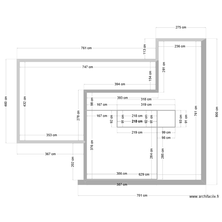 leval. Plan de 22 pièces et 327 m2