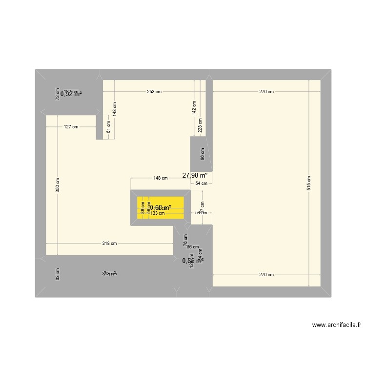 combles Kevin v3. Plan de 5 pièces et 32 m2