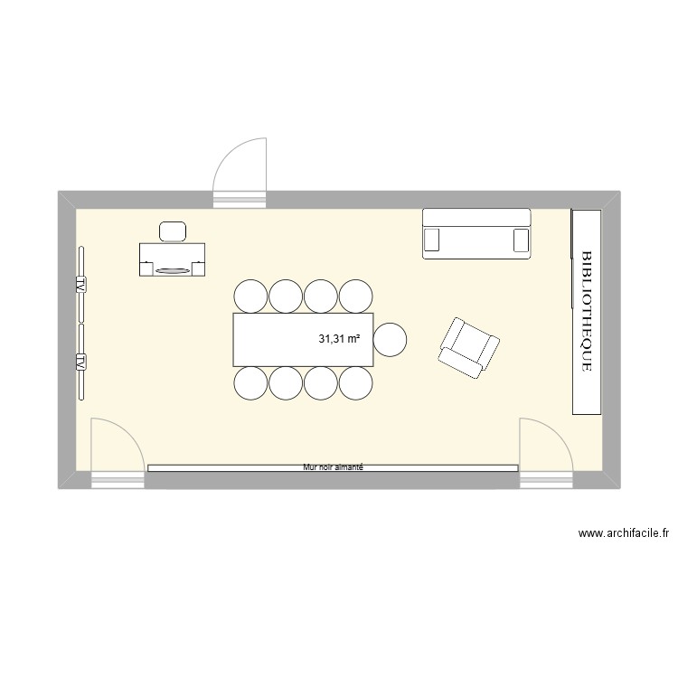 Creative Room. Plan de 1 pièce et 31 m2