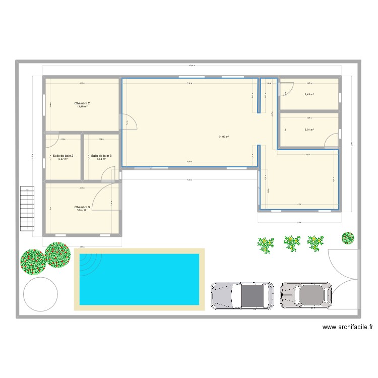 plan dimension mars 25. Plan de 7 pièces et 113 m2