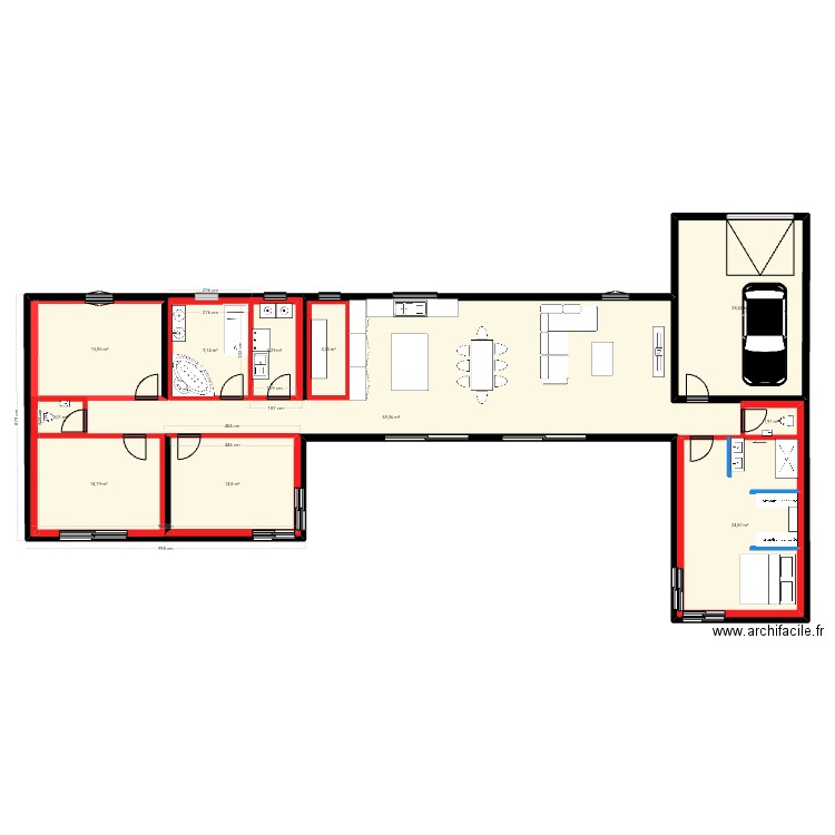 Nouveau . Plan de 11 pièces et 299 m2