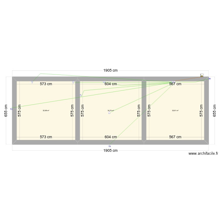 Maison_Elec. Plan de 3 pièces et 100 m2