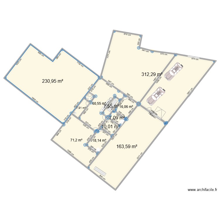 rouquettes23étage. Plan de 11 pièces et 905 m2