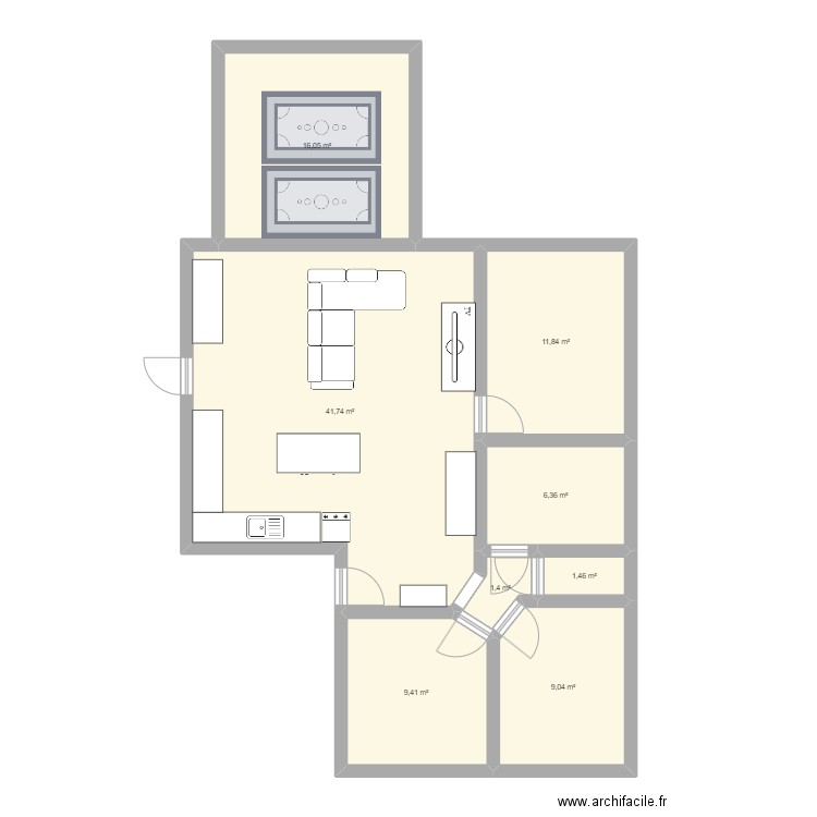 maison. Plan de 8 pièces et 97 m2