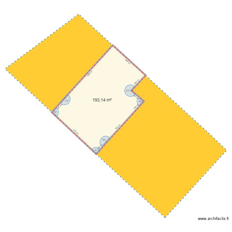 Parcelle. Plan de 1 pièce et 193 m2