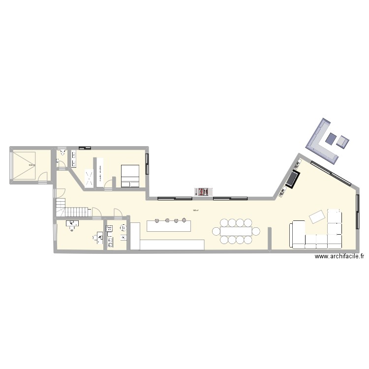 PORNIC 2. Plan de 2 pièces et 175 m2