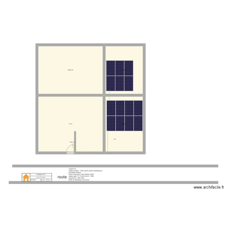 ecolde presgaux. Plan de 4 pièces et 131 m2