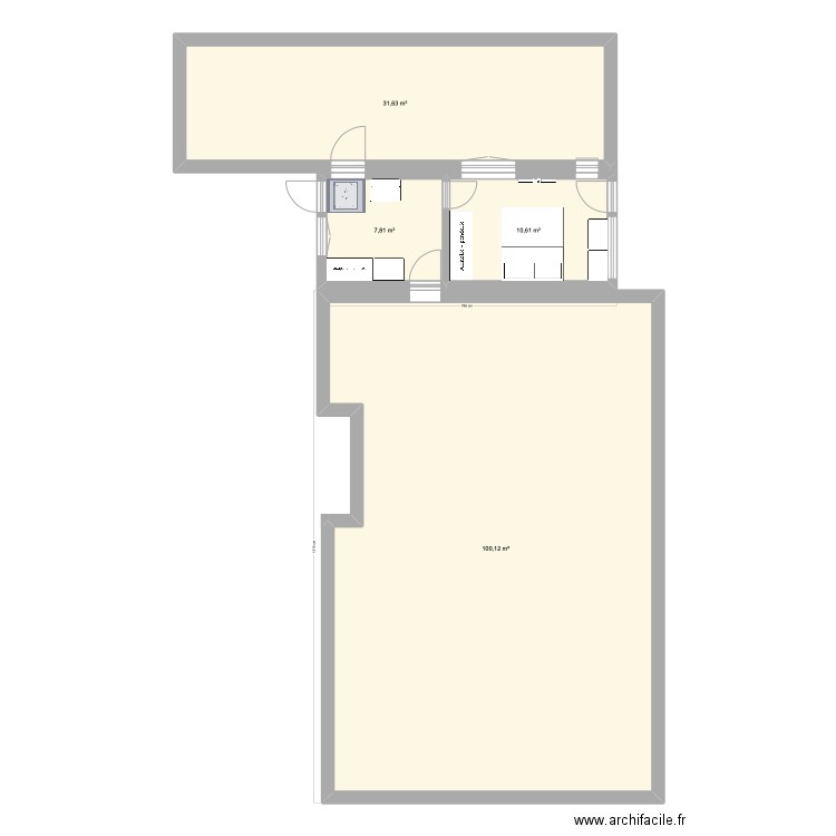 extension 2. Plan de 4 pièces et 150 m2