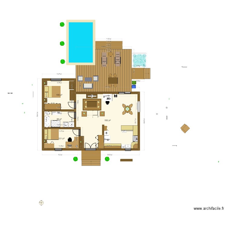 Plan 2. Plan de 4 pièces et 89 m2