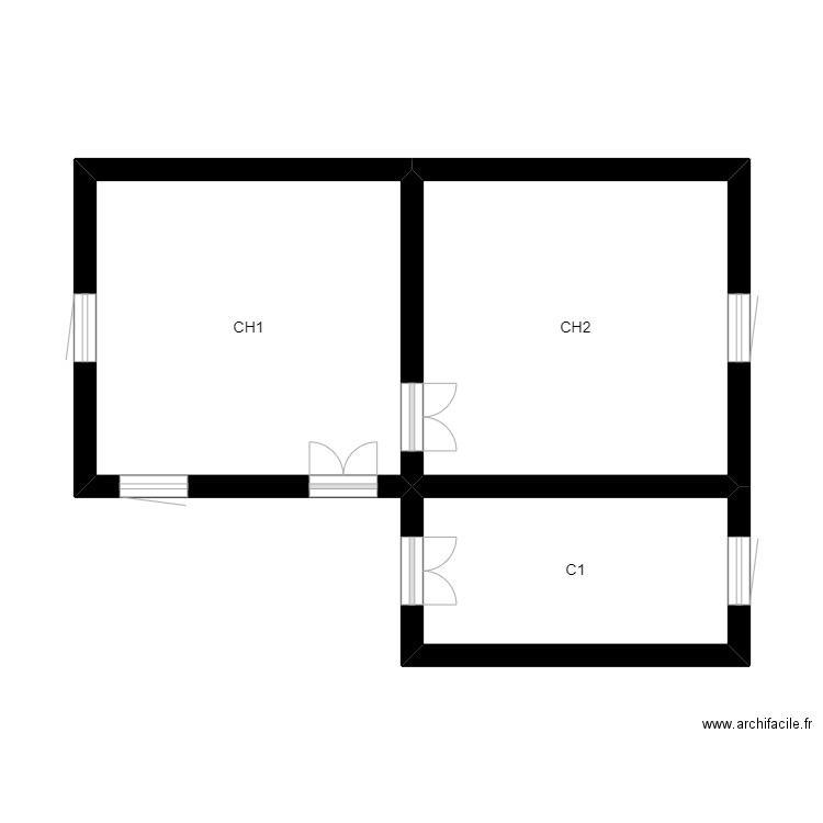 laza2. Plan de 3 pièces et 32 m2