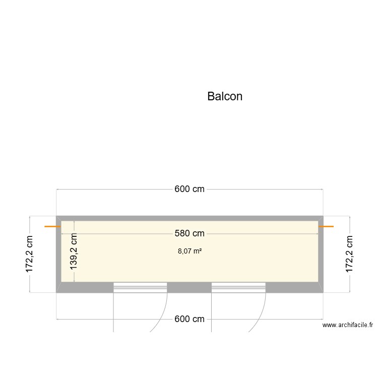 Balcon Lutry. Plan de 1 pièce et 8 m2