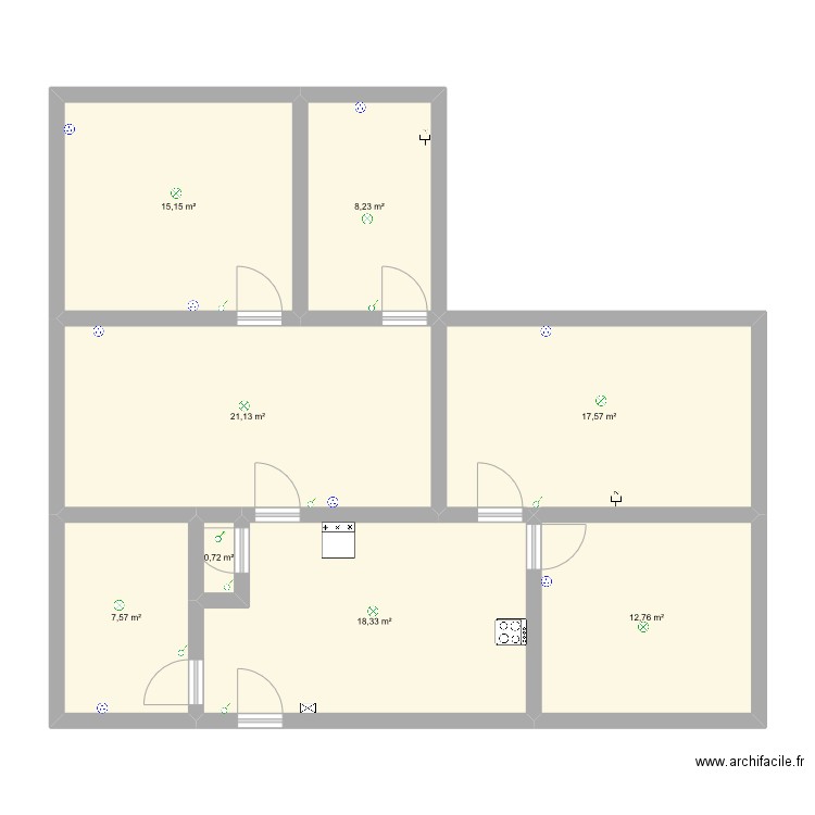 enn. Plan de 8 pièces et 101 m2