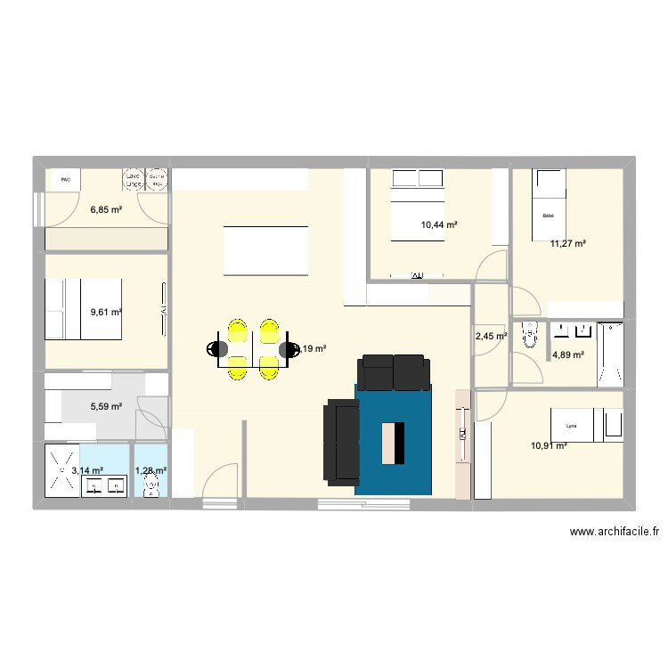 LA BOISSIERE - PLAN 4. Plan de 11 pièces et 125 m2