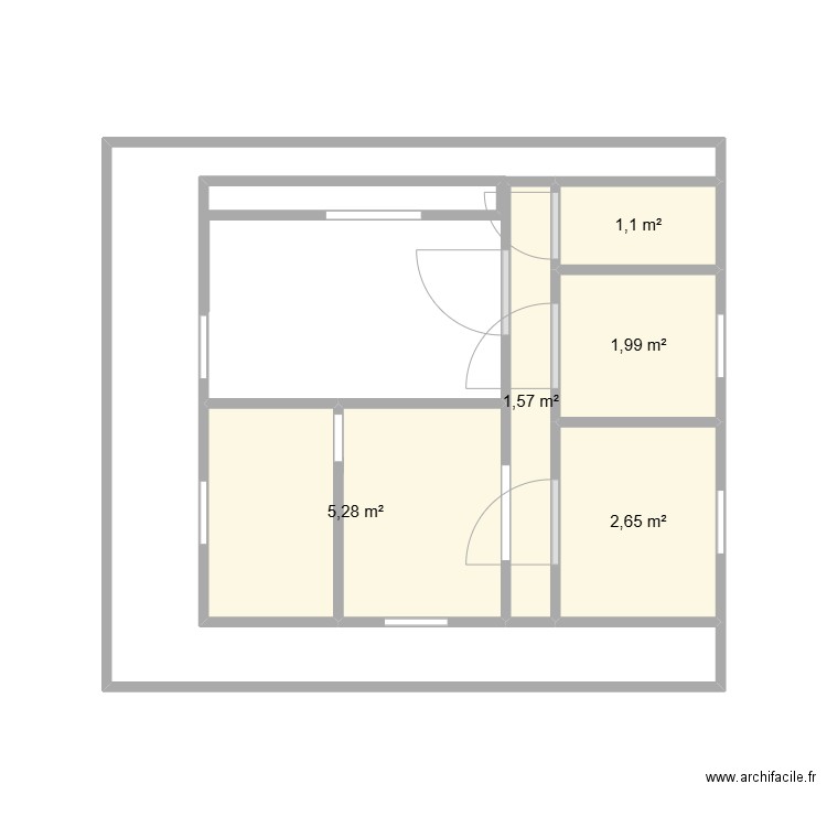 gth6y7u. Plan de 5 pièces et 13 m2