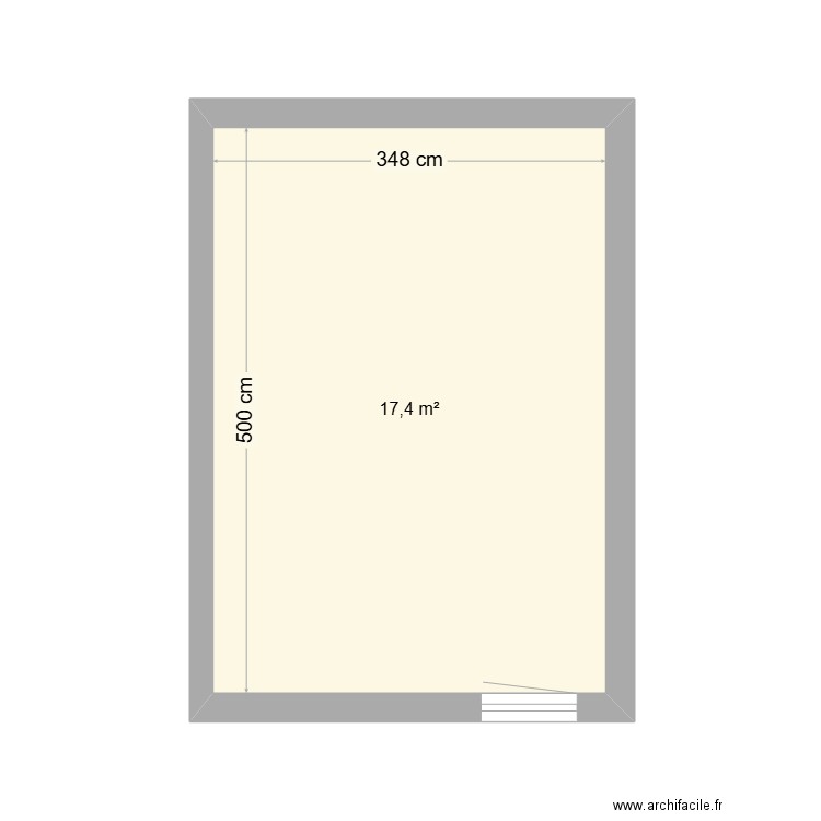 maison de frand-mère. Plan de 1 pièce et 17 m2