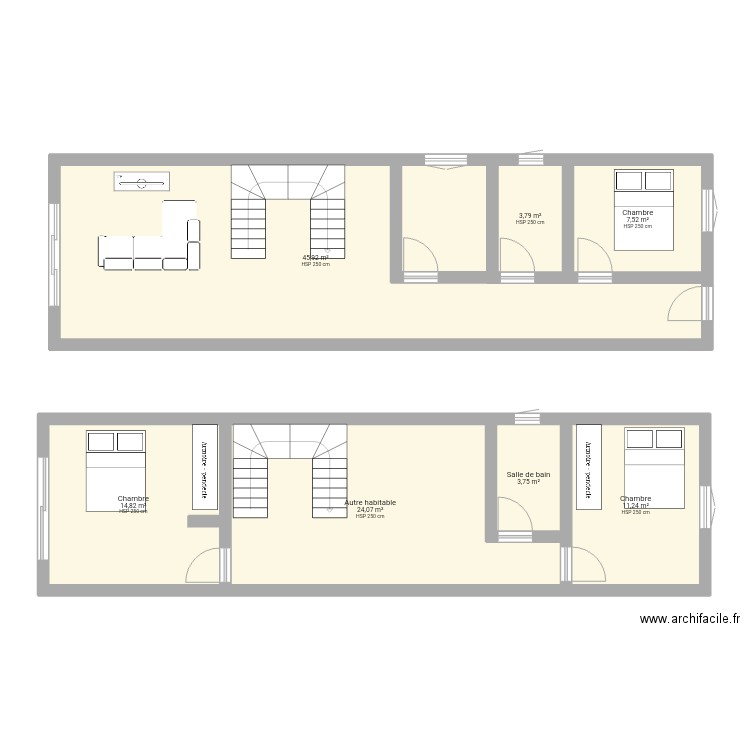 Plan 2. Plan de 7 pièces et 111 m2