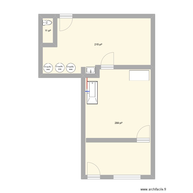 363 Jean-Rioux. Plan de 3 pièces et 48 m2