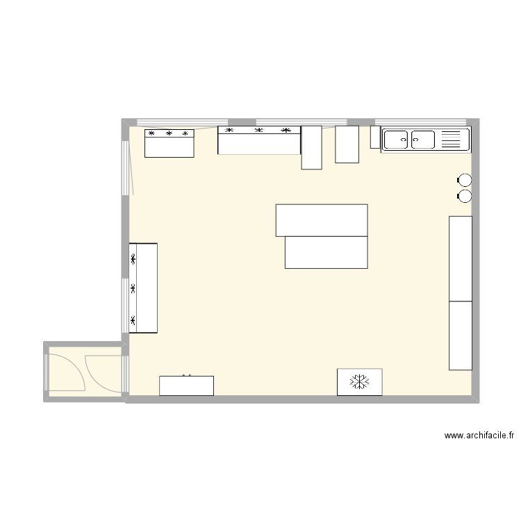 Muylle. Plan de 2 pièces et 46 m2