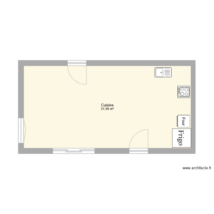 cuisineStEsteve. Plan de 1 pièce et 32 m2