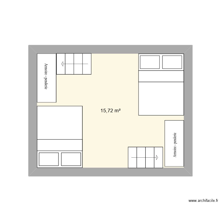 Mezzanine. Plan de 1 pièce et 16 m2