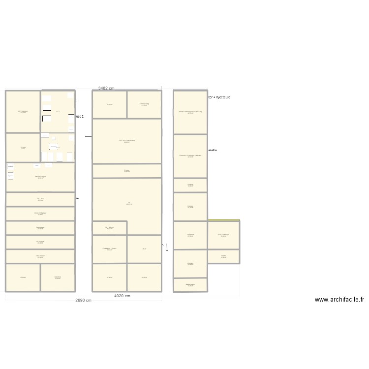 DMS Container 3. Plan de 31 pièces et 1033 m2