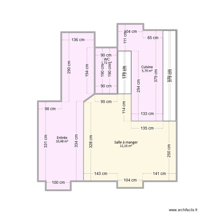 Prigent - Cuisine. Plan de 6 pièces et 33 m2