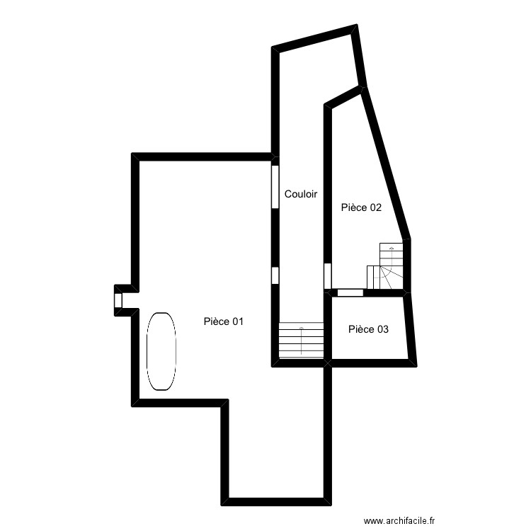 Boulangerie n-1. Plan de 4 pièces et 89 m2