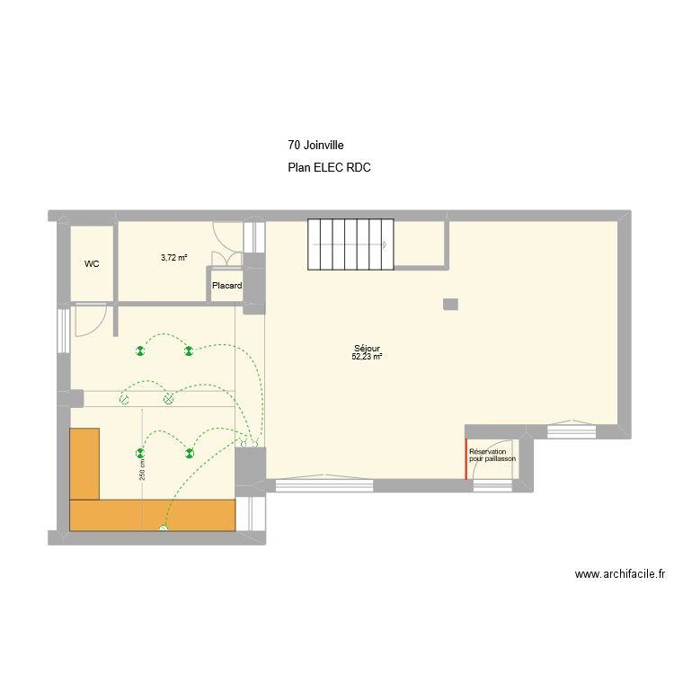 70 Joinville RDC ELEC. Plan de 6 pièces et 58 m2