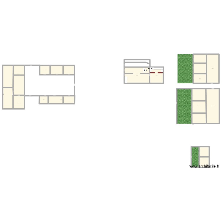 elevage. Plan de 14 pièces et 513 m2