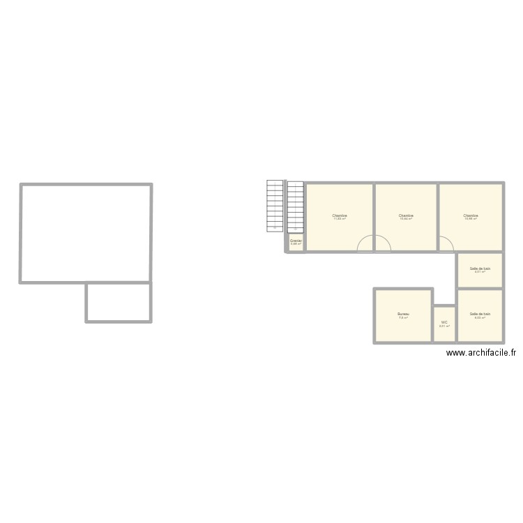 luxeuil. Plan de 8 pièces et 53 m2