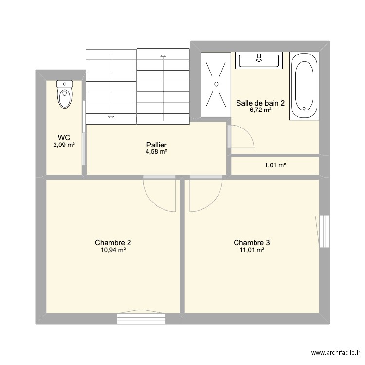 Maison BM. Plan de 6 pièces et 36 m2