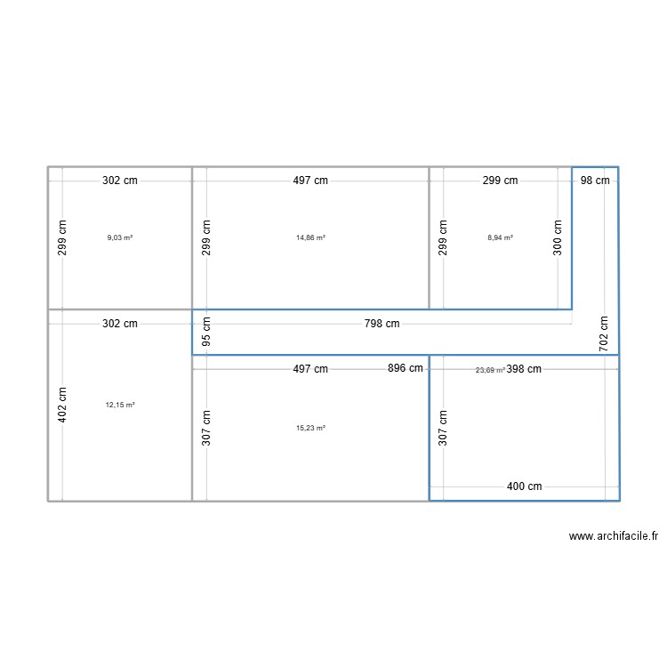 rey. Plan de 6 pièces et 84 m2