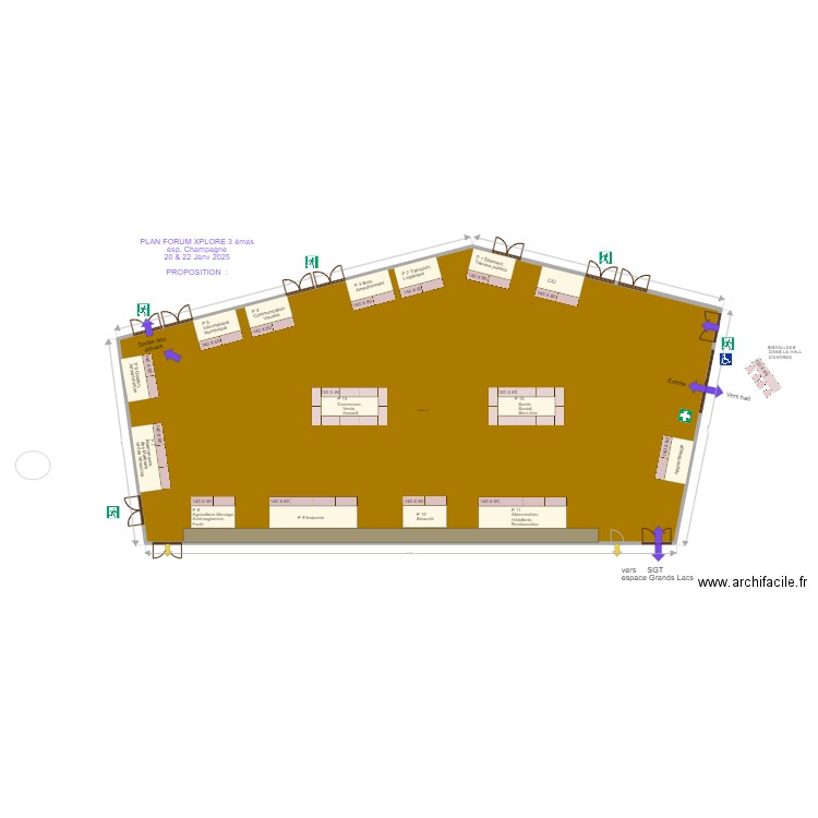 espace champagne FORUM XPLORE 20 22 Janv2025  proj montage Dtcc. Plan de 1 pièce et 584 m2