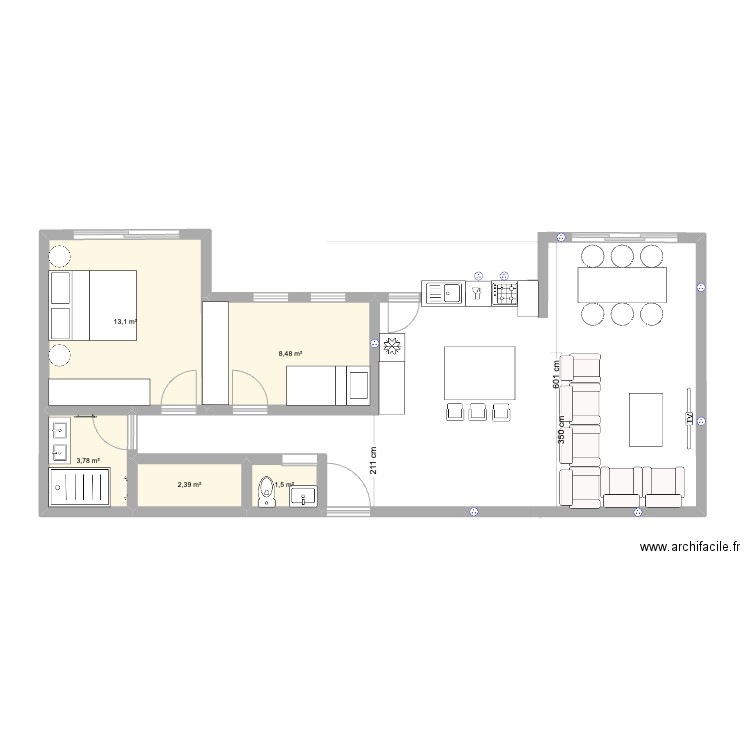 hay el fath. Plan de 5 pièces et 29 m2