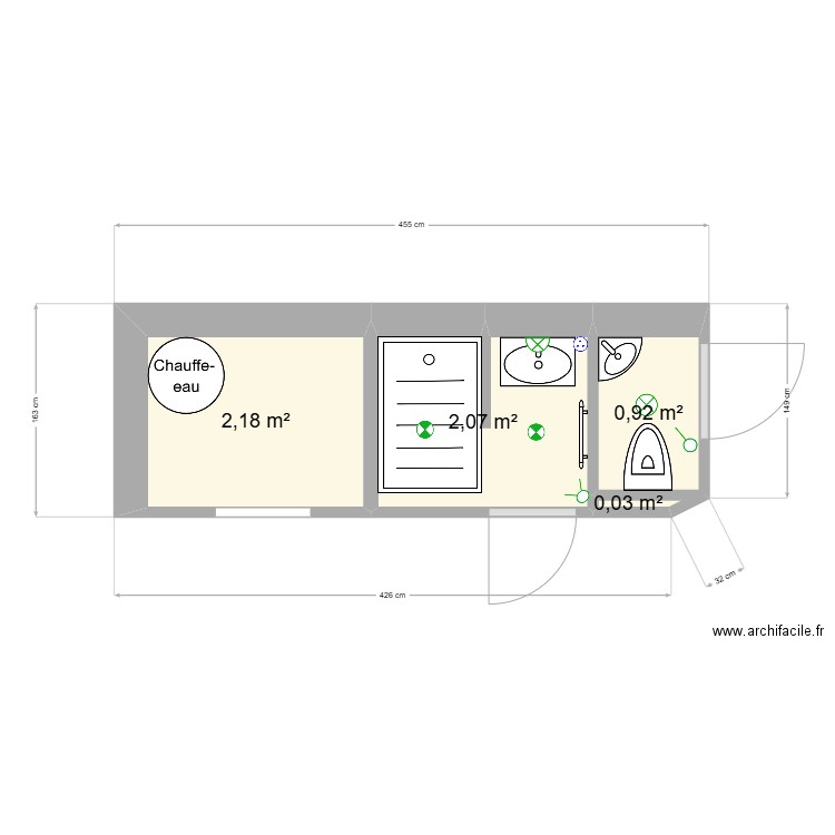 JOUAD Marie Claude. Plan de 4 pièces et 5 m2