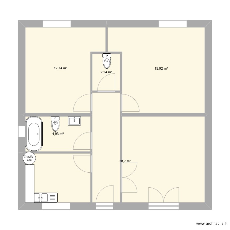 archifacile enzooooo. Plan de 5 pièces et 65 m2