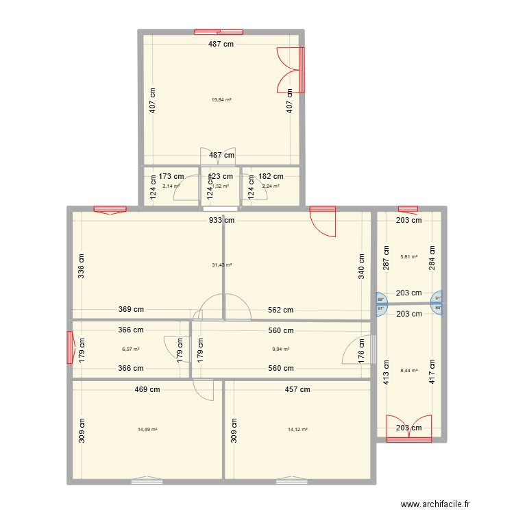 PAIX ETAGE 0 N°1 ACTUEL. Plan de 11 pièces et 117 m2