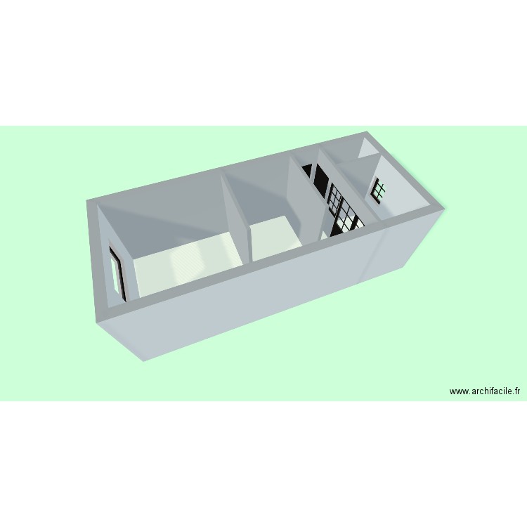 tranfo garage. Plan de 3 pièces et 23 m2