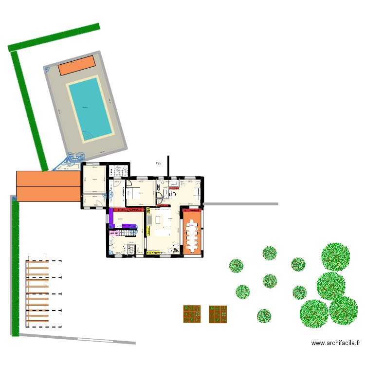 PLAN le moins cher. Plan de 12 pièces et 258 m2