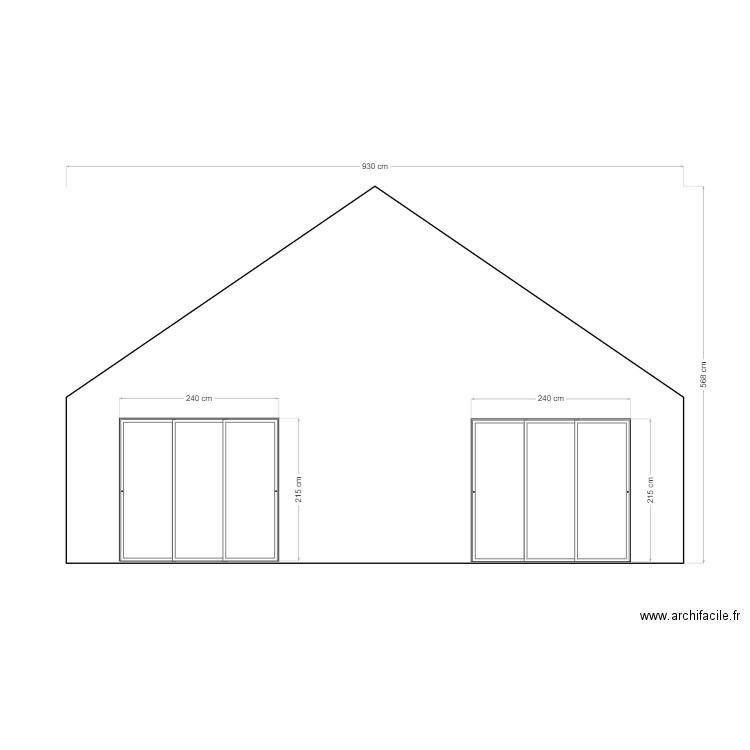 plan façade avant. Plan de 0 pièce et 0 m2